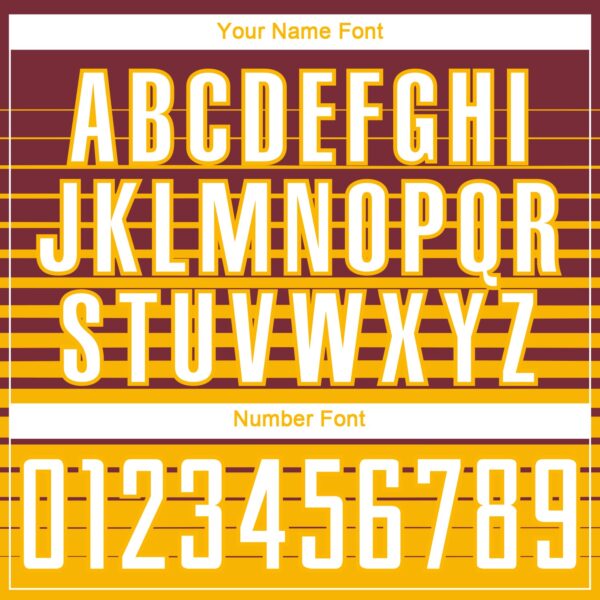 Custom Burgundy White-Gold Gradient Pinstripe Sublimation Soccer Uniform Jersey