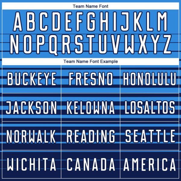 Custom Powder Blue White-Navy Gradient Pinstripe Sublimation Soccer Uniform Jersey