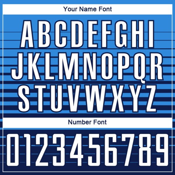 Custom Powder Blue White-Navy Gradient Pinstripe Sublimation Soccer Uniform Jersey