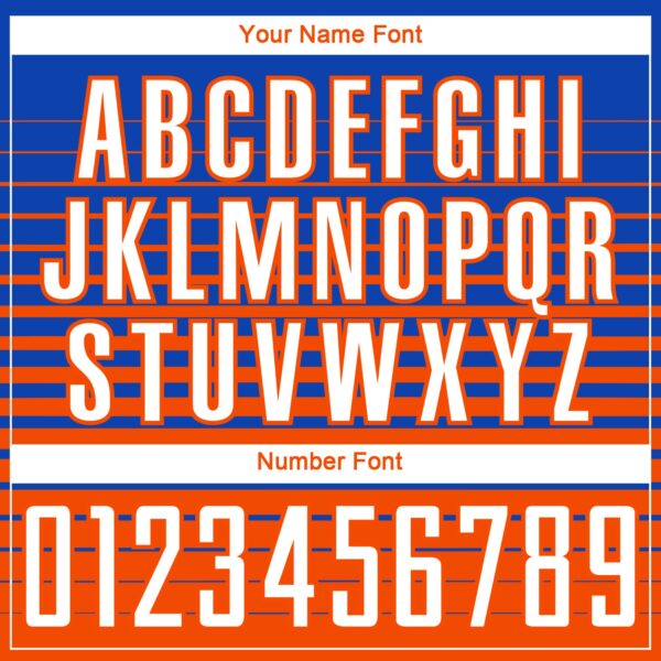 Custom Thunder Blue White-Orange Gradient Pinstripe Sublimation Soccer Uniform Jersey