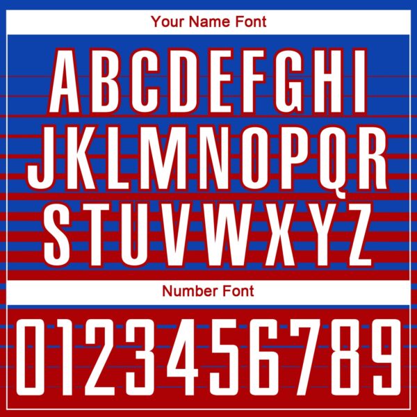 Custom Thunder Blue White-Red Gradient Pinstripe Sublimation Soccer Uniform Jersey