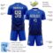 Custom Thunder Blue White-Navy Gradient Pinstripe Sublimation Soccer Uniform Jersey