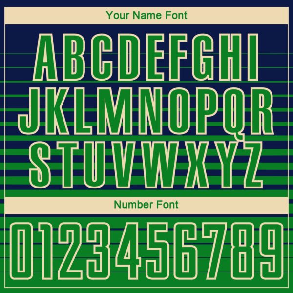 Custom Navy Grass Green-Cream Gradient Pinstripe Sublimation Soccer Uniform Jersey