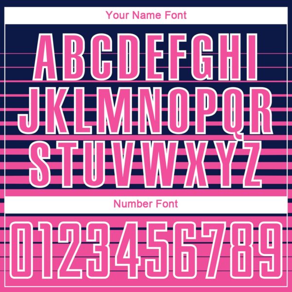 Custom Navy Pink-White Gradient Pinstripe Sublimation Soccer Uniform Jersey