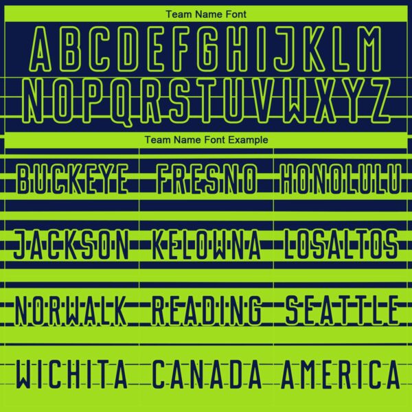 Custom Navy Neon Green Gradient Pinstripe Sublimation Soccer Uniform Jersey