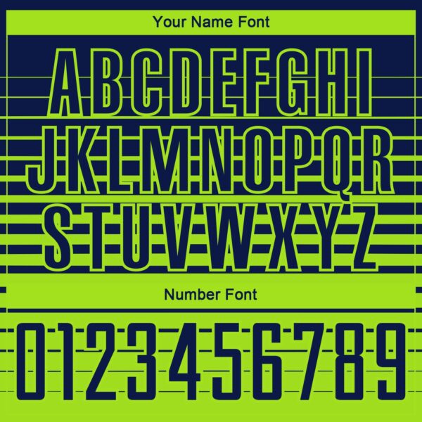 Custom Navy Neon Green Gradient Pinstripe Sublimation Soccer Uniform Jersey