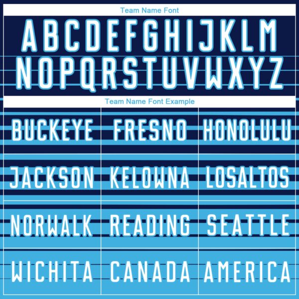 Custom Navy White-Sky Blue Gradient Pinstripe Sublimation Soccer Uniform Jersey