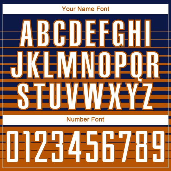 Custom Navy White-Bay Orange Gradient Pinstripe Sublimation Soccer Uniform Jersey