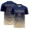 Custom Navy Cream Gradient Pinstripe Sublimation Soccer Uniform Jersey