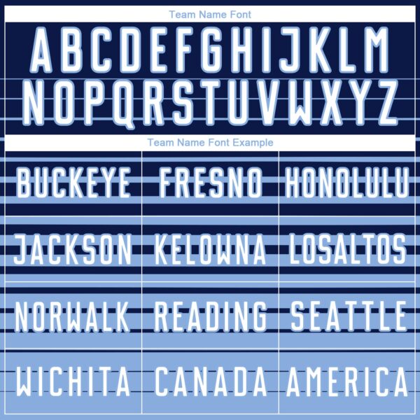 Custom Navy White-Light Blue Gradient Pinstripe Sublimation Soccer Uniform Jersey