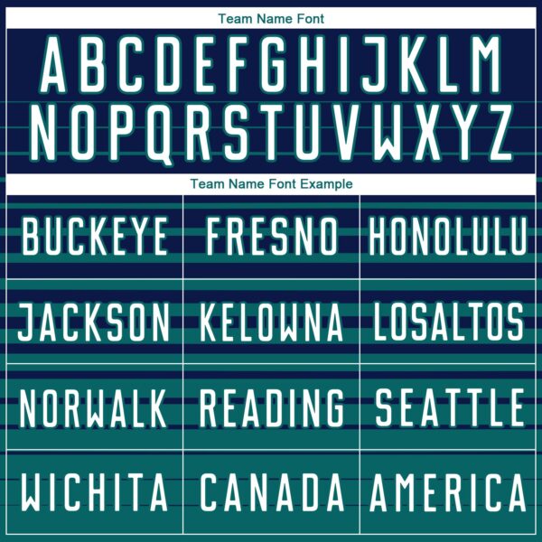 Custom Navy White-Teal Gradient Pinstripe Sublimation Soccer Uniform Jersey