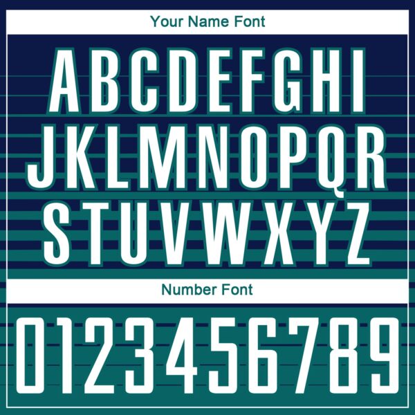 Custom Navy White-Teal Gradient Pinstripe Sublimation Soccer Uniform Jersey