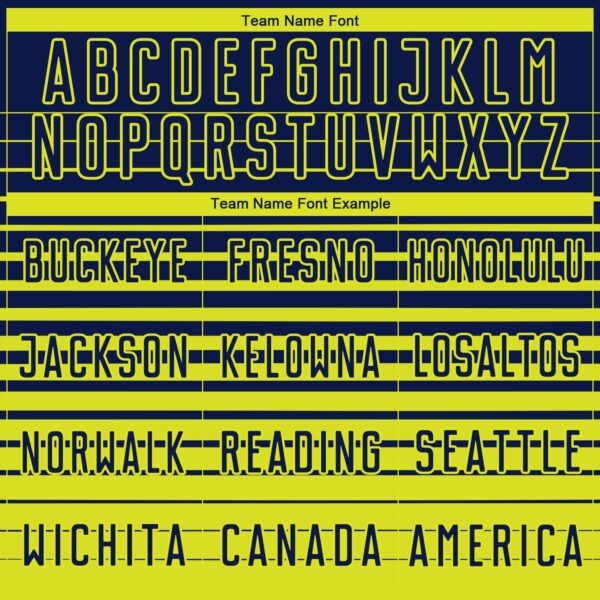 Custom Navy Neon Yellow Gradient Pinstripe Sublimation Soccer Uniform Jersey