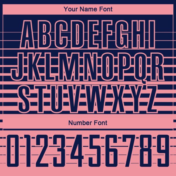 Custom Navy Medium Pink Gradient Pinstripe Sublimation Soccer Uniform Jersey