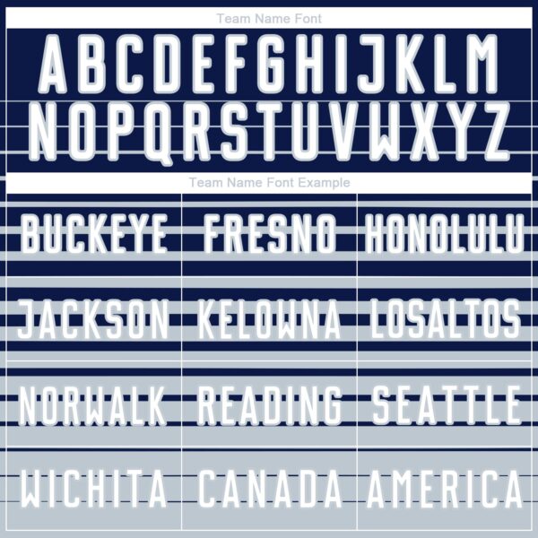 Custom Navy White-Silver Gradient Pinstripe Sublimation Soccer Uniform Jersey