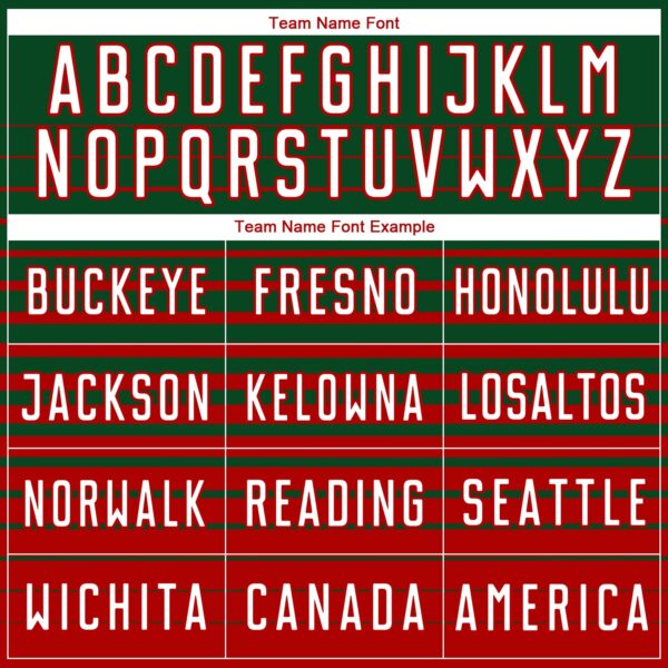 Custom Green White-Red Gradient Pinstripe Sublimation Soccer Uniform Jersey