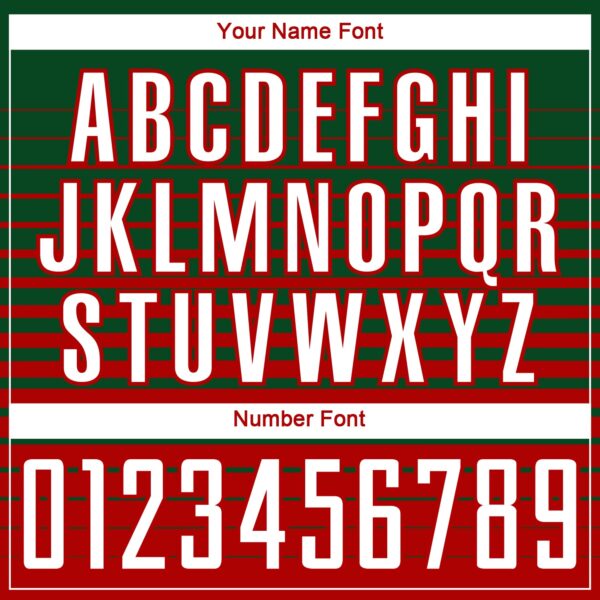 Custom Green White-Red Gradient Pinstripe Sublimation Soccer Uniform Jersey