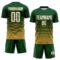 Custom Green White-Old Gold Gradient Pinstripe Sublimation Soccer Uniform Jersey