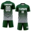Custom Green White-Gray Gradient Pinstripe Sublimation Soccer Uniform Jersey