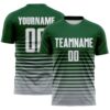 Custom Green White-Gray Gradient Pinstripe Sublimation Soccer Uniform Jersey