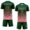Custom Green Medium Pink Gradient Pinstripe Sublimation Soccer Uniform Jersey