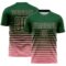 Custom Green Medium Pink Gradient Pinstripe Sublimation Soccer Uniform Jersey