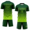 Custom Green Neon Green Gradient Pinstripe Sublimation Soccer Uniform Jersey