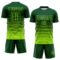Custom Green Neon Green Gradient Pinstripe Sublimation Soccer Uniform Jersey