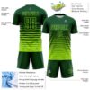 Custom Green Neon Green Gradient Pinstripe Sublimation Soccer Uniform Jersey