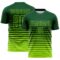 Custom Green Neon Green Gradient Pinstripe Sublimation Soccer Uniform Jersey