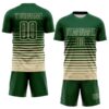 Custom Green Cream Gradient Pinstripe Sublimation Soccer Uniform Jersey
