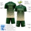 Custom Green Cream Gradient Pinstripe Sublimation Soccer Uniform Jersey