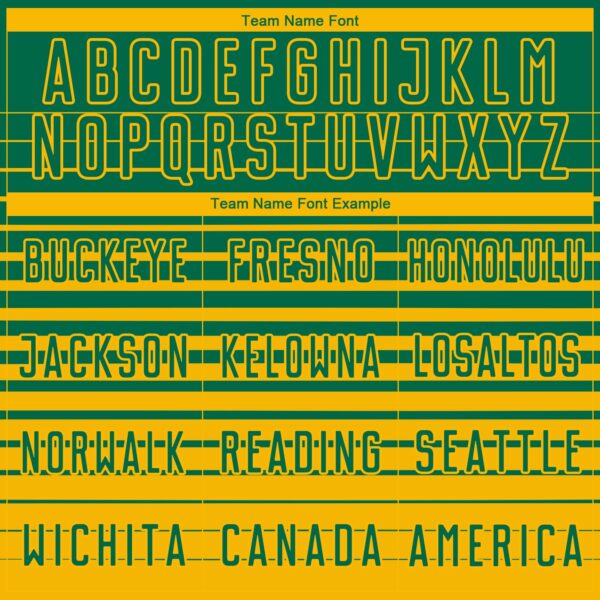 Custom Kelly Green Gold Gradient Pinstripe Sublimation Soccer Uniform Jersey