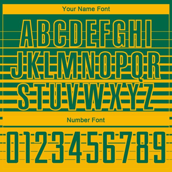 Custom Kelly Green Gold Gradient Pinstripe Sublimation Soccer Uniform Jersey