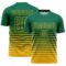 Custom Kelly Green Gold Gradient Pinstripe Sublimation Soccer Uniform Jersey