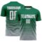Custom Kelly Green White-Gray Gradient Pinstripe Sublimation Soccer Uniform Jersey