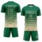 Custom Kelly Green Cream Gradient Pinstripe Sublimation Soccer Uniform Jersey