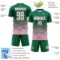 Custom Kelly Green White-Light Pink Gradient Pinstripe Sublimation Soccer Uniform Jersey