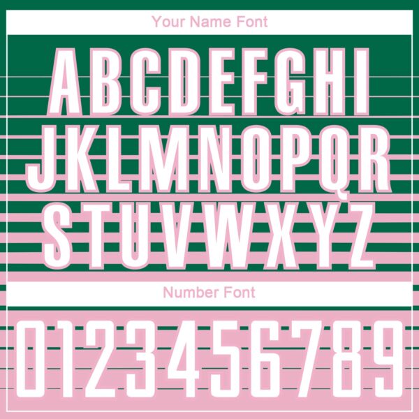 Custom Kelly Green White-Light Pink Gradient Pinstripe Sublimation Soccer Uniform Jersey