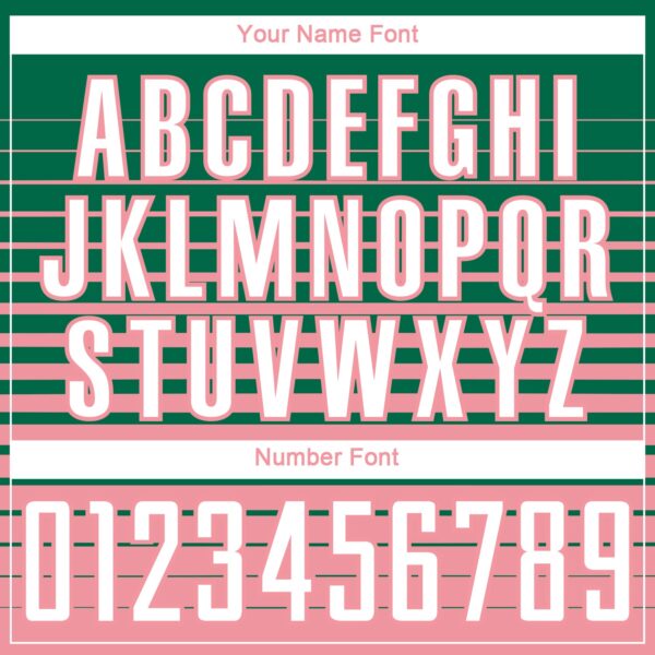 Custom Kelly Green White-Medium Pink Gradient Pinstripe Sublimation Soccer Uniform Jersey