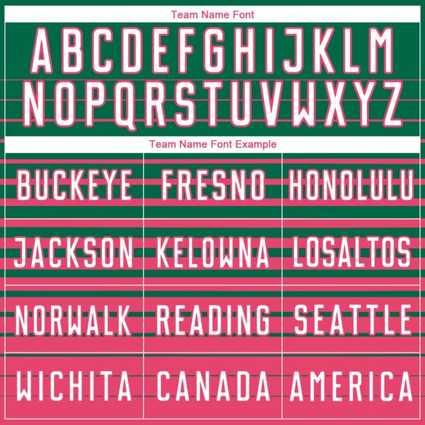 Custom Kelly Green White-Neon Pink Gradient Pinstripe Sublimation Soccer Uniform Jersey