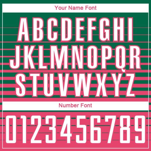 Custom Kelly Green White-Neon Pink Gradient Pinstripe Sublimation Soccer Uniform Jersey