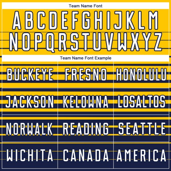 Custom Yellow White-Navy Gradient Pinstripe Sublimation Soccer Uniform Jersey