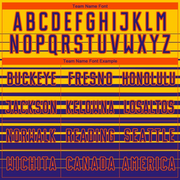 Custom Yellow Dark Purple-Orange Gradient Pinstripe Sublimation Soccer Uniform Jersey