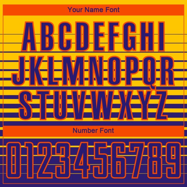 Custom Yellow Dark Purple-Orange Gradient Pinstripe Sublimation Soccer Uniform Jersey