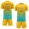 Custom Yellow Purple-Lakes Blue Gradient Pinstripe Sublimation Soccer Uniform Jersey