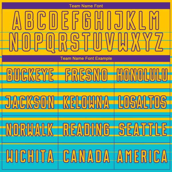 Custom Yellow Purple-Lakes Blue Gradient Pinstripe Sublimation Soccer Uniform Jersey