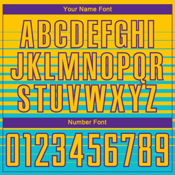 Custom Yellow Purple-Lakes Blue Gradient Pinstripe Sublimation Soccer Uniform Jersey