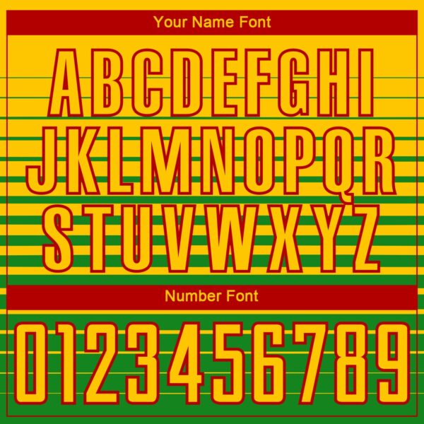 Custom Yellow Red-Grass Green Gradient Pinstripe Sublimation Soccer Uniform Jersey