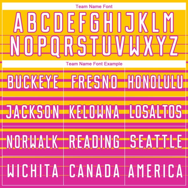 Custom Yellow White-Deep Pink Gradient Pinstripe Sublimation Soccer Uniform Jersey